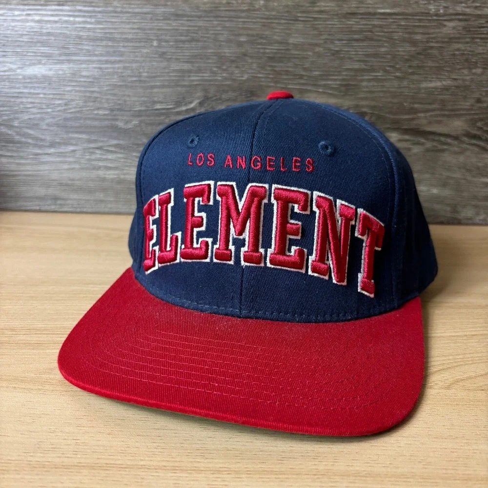 Element Hat Cap Snap Back Blue Red Skate Skateboarding Starter Adjustable